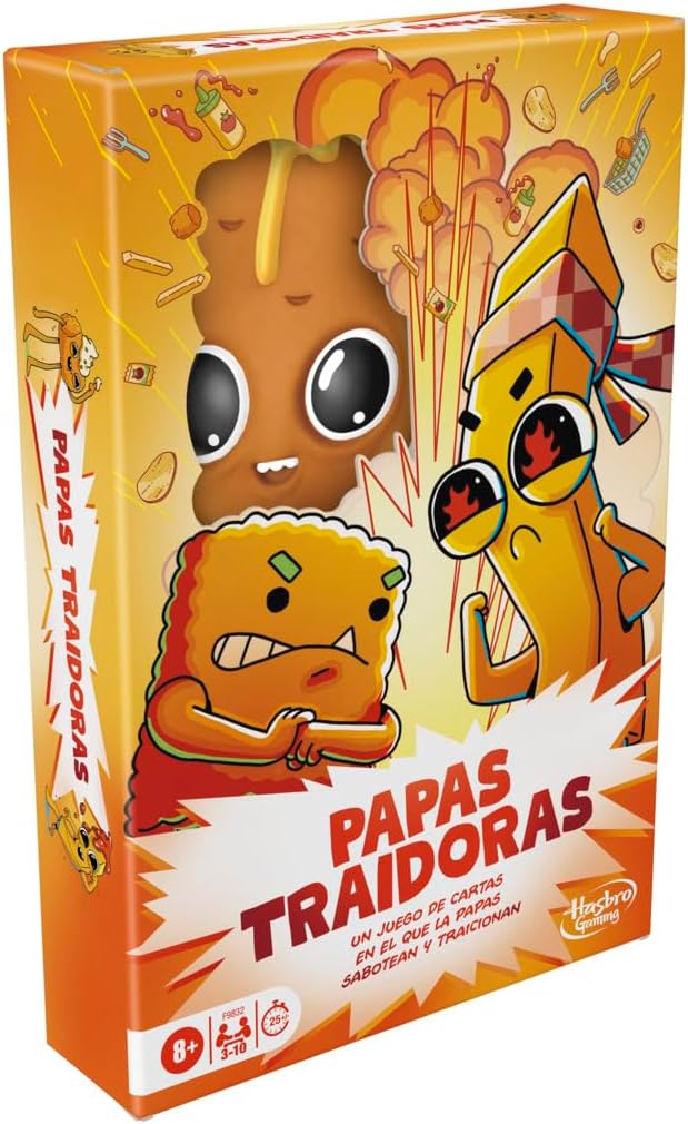 Hasbro Gaming Papas Traidoras Juego de Cartas, Juego dinámico con Rondas de 25 Minutos, para familias y Adultos, para 3 a 10 Jugadores, + 8 años