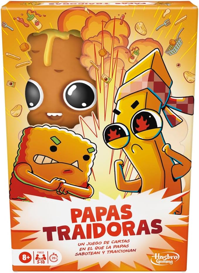 Hasbro Gaming Papas Traidoras Juego de Cartas, Juego dinámico con Rondas de 25 Minutos, para familias y Adultos, para 3 a 10 Jugadores, + 8 años