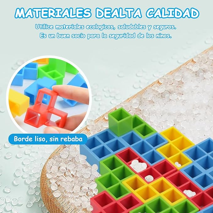 64pcs Tetris Tower Balance Game con Bolsa, Juguetes de Apilamiento de Equilibrio, Bloques de Construcción de Equilibrio de Descompresión, Regalos para Niños 5-15 Intelligence Educativo