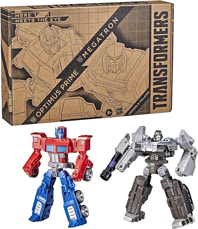 Transformers Toys Heroes and Villains Optimus Prime and Megatron - Paquete de 2 Cifras de acción para niños de 6 años en adelante, 7 Pulgadas (Exclusivo de Amazon)