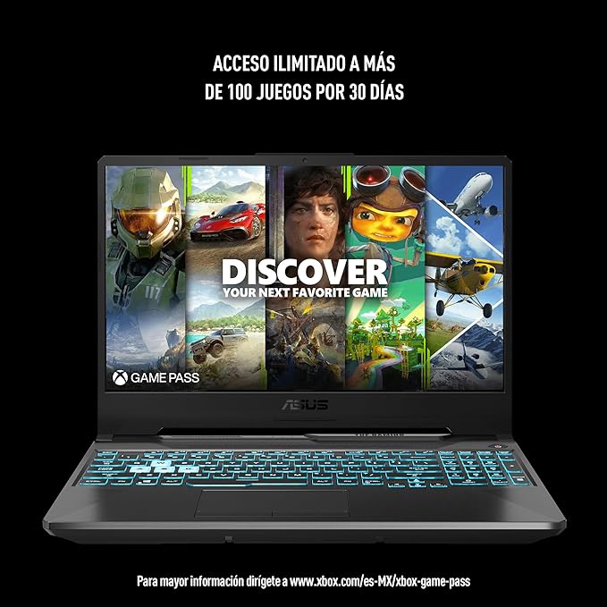 ASUS Laptop TUF Gaming A15 2024 FA506NC-HN003W NVIDIA GeForce RTX™ 3050 AMD Ryzen 5 16GB RAM 512GB SSD/Negro/Teclado en Español (Garantía y Servicio México)