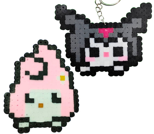 Llaveros Kuromi Mymelody Sanrio Hamabeads 10cm - Voysegus