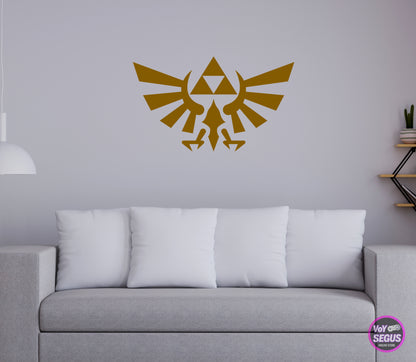 Vinil de Zelda Trifuerza decorativo para pared o auto Grande (55cms)