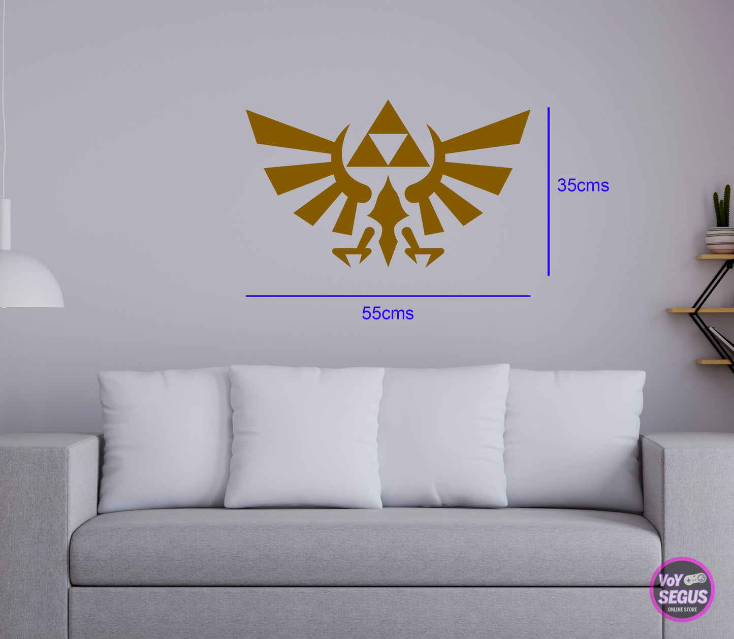 Vinil de Zelda Trifuerza decorativo para pared o auto Grande (55cms)