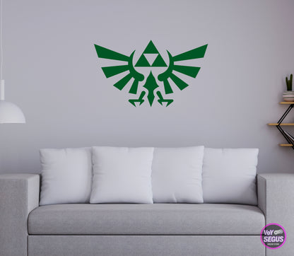 Vinil de Zelda Trifuerza decorativo para pared o auto Grande (55cms)