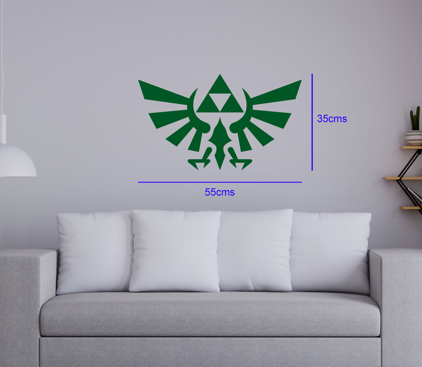 Vinil de Zelda Trifuerza decorativo para pared o auto Grande (55cms)