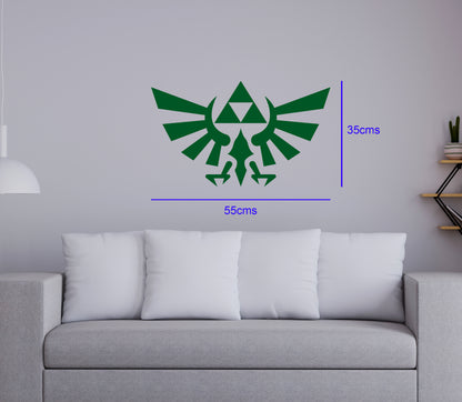 Vinil de Zelda Trifuerza decorativo para pared o auto Grande (55cms)