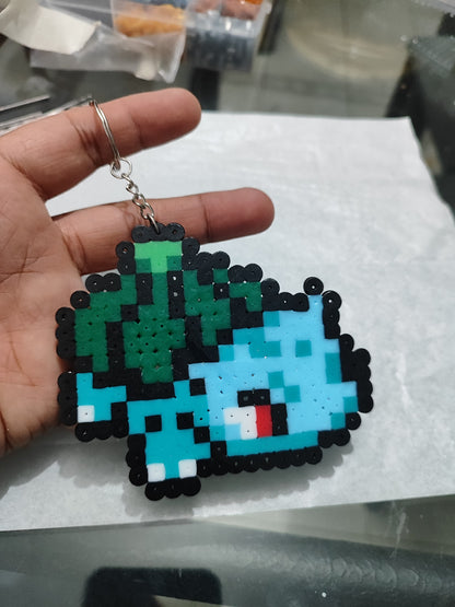 Bulbasaur Pokemon 8bit de 12cm Hamabeads llavero o Colgante.