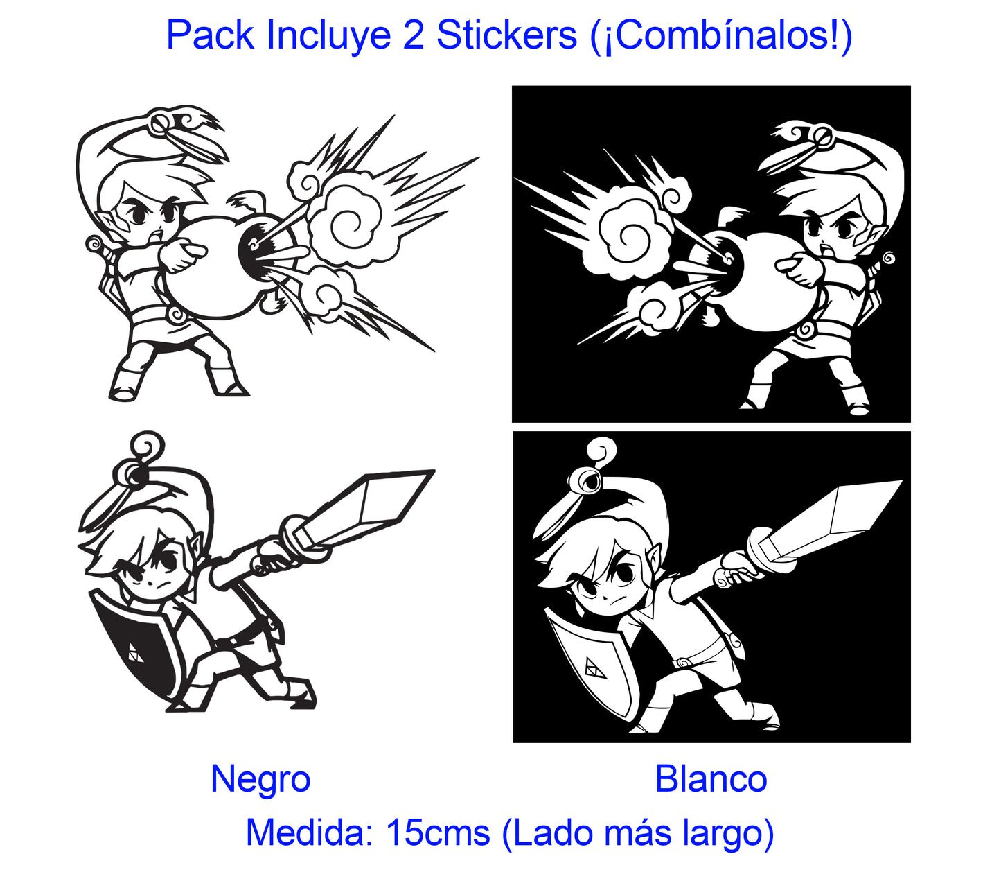 Zelda Minish Cap Vinil 2 Pack Sticker Calcas Voysegus