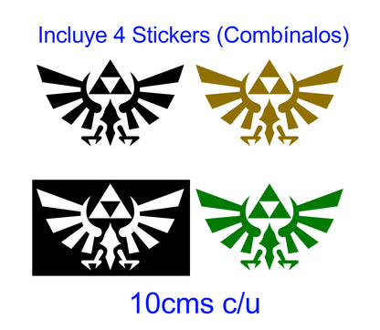 Trifuerza Zelda Vinil Dorado 4 Pack Sticker Calcas Voysegus