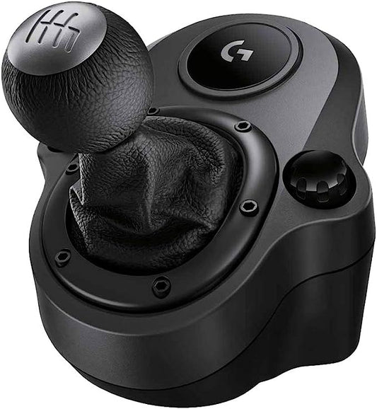 Logitech G Driving Force Shifter Palanca de Cambios para Volantes de Carreras G29, G920 y G923, 6 Velocidades, Marcha Atrás a Presion, Acero y Cuero - Negro