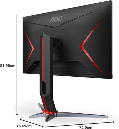 AOC 27G2S - Monitor para Juegos de 27 Pulgadas, Full HD 1920 x 1080, 165 Hz 1 ms, Compatible con G-Sync, 3 años de Punto Cero Brillante, Negro