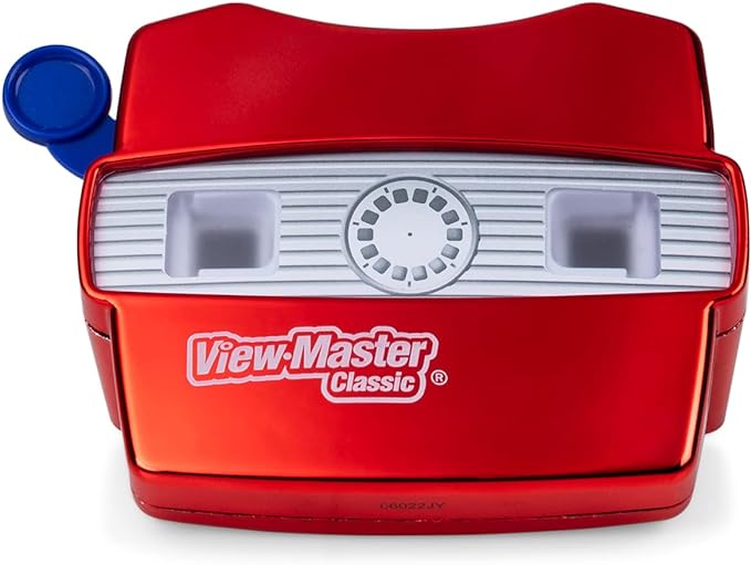 Classic View Master Deluxe Edition con Carretes Discovery Kids (Visor Metálico Rojo, Estuche de Almacenamiento y 5 Carretes Incluidos) - Exclusivo de Amazon