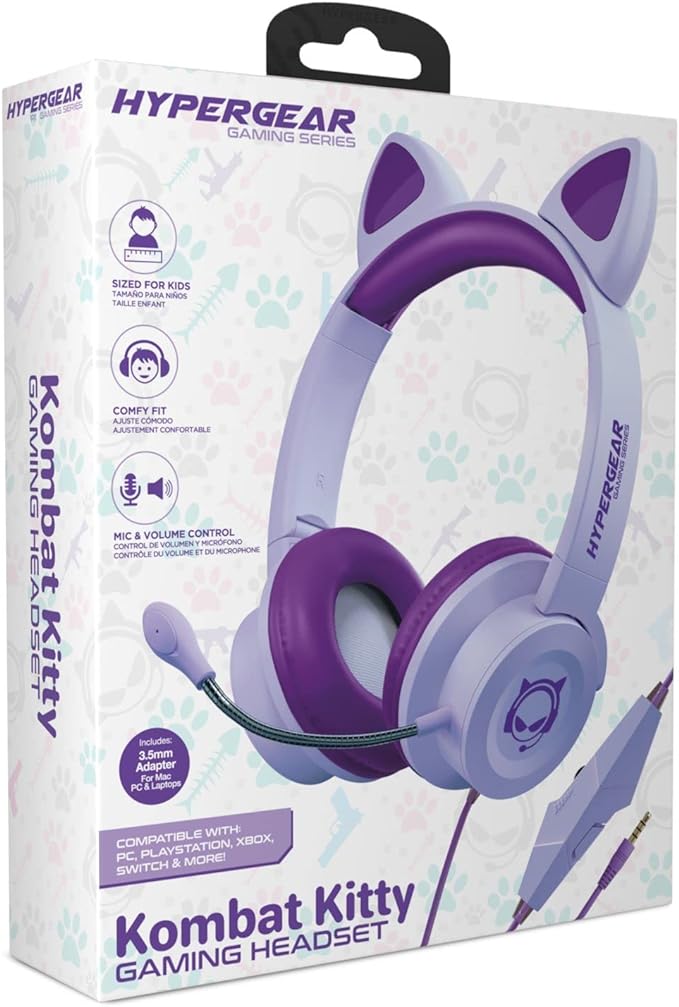 HYPERGEAR Kombat Kitty Gaming Headset Purple