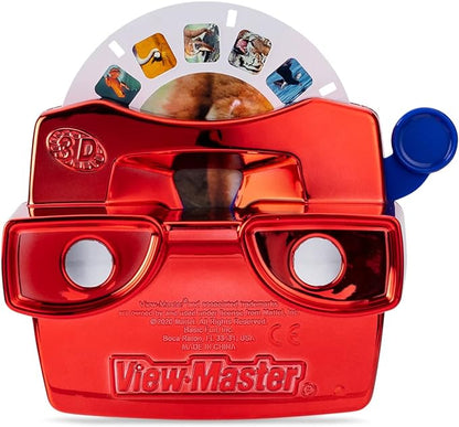 Classic View Master Deluxe Edition con Carretes Discovery Kids (Visor Metálico Rojo, Estuche de Almacenamiento y 5 Carretes Incluidos) - Exclusivo de Amazon