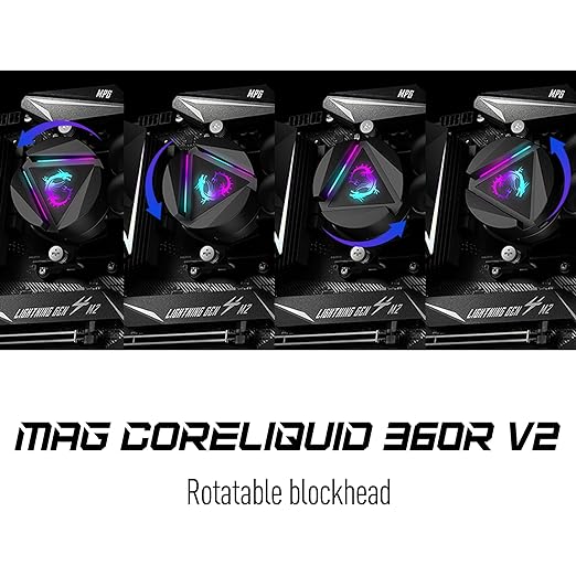 MSI - Enfriamiento Líquido para CPU - MAG CORELIQUID 360R V2 - 120 x 120 x 25mm - 500 ~ 2000 RPM - (Compartible Hasta LGA 1700)