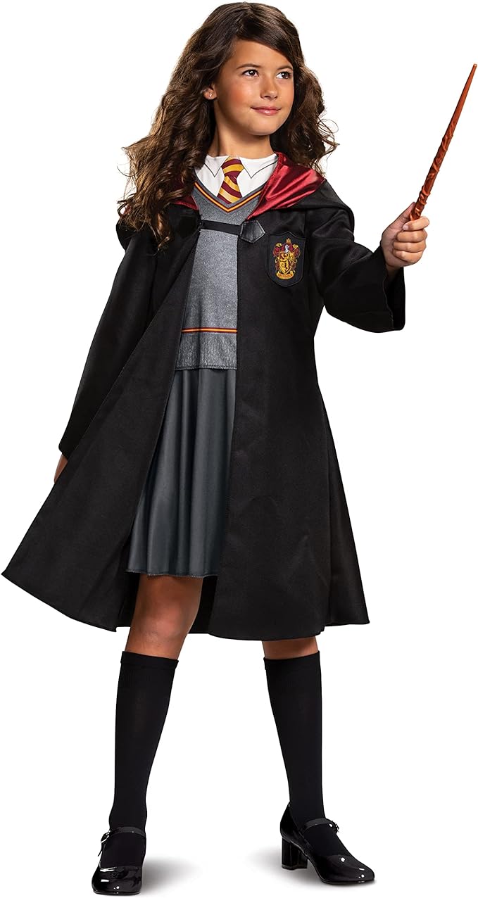 Harry Potter Hermione Granger - Disfraz clásico para niñas, Negro y Rojo, Talla S (4-6x)