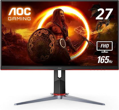 AOC 27G2S - Monitor para Juegos de 27 Pulgadas, Full HD 1920 x 1080, 165 Hz 1 ms, Compatible con G-Sync, 3 años de Punto Cero Brillante, Negro