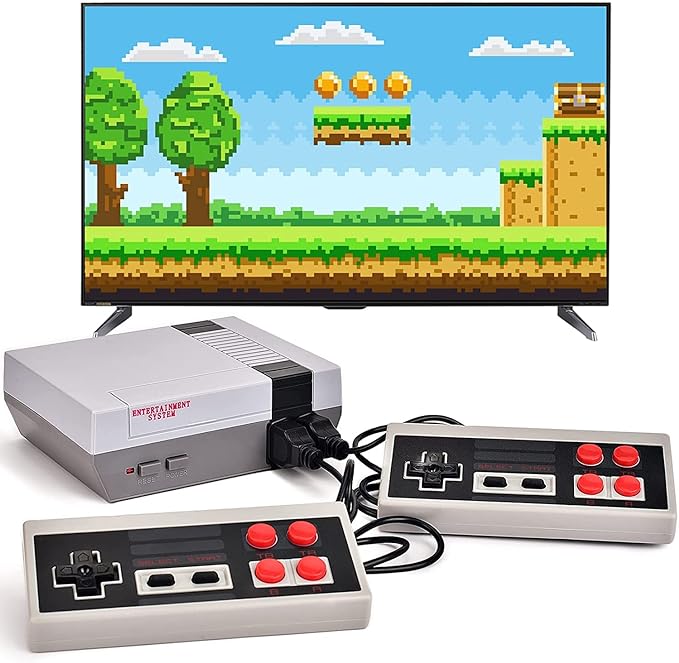 FARSEE Consolas Videojuegos clásicas de Juegos, 256G Mini Consolas, Consolas de Videojuegos de Salida AV de 8 dígitos integran 620 Juegos con 2 Controladores