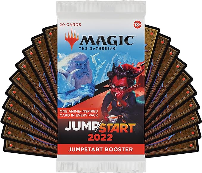 Magic The Gathering Jumpstart 2022 Caja de Refuerzo | 24 Paquetes (480 Cartas) | Juego rápido para 2 Jugadores