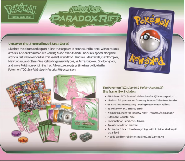 Pokemon Elite Trainer Box Paradox Rift (Iron Valiant) en Inglés